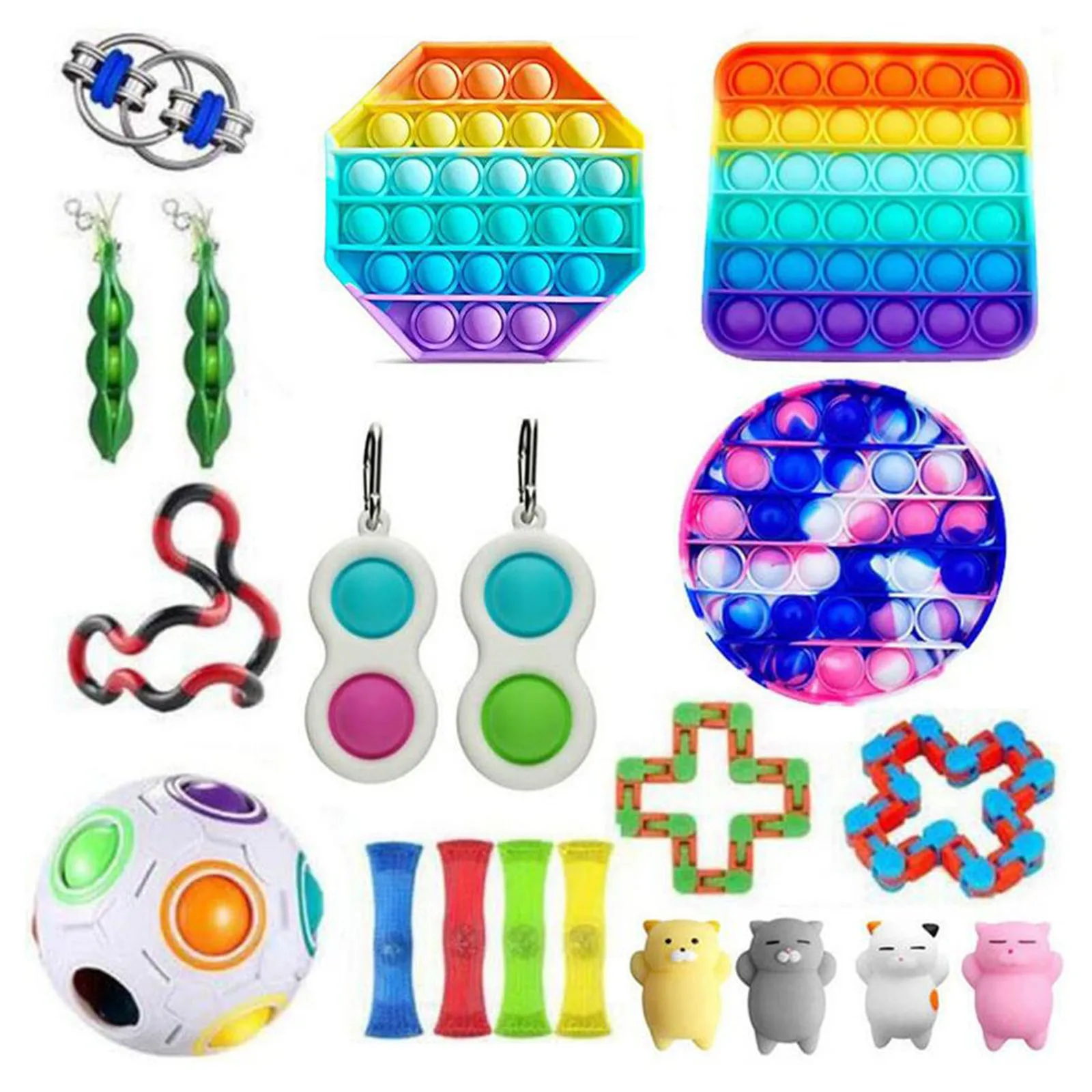 

HOT Fidget Toys Sensory Toy Set Antistress Relief Autism Anxiety Anti Stress Bubble For Kids Adults Among Us