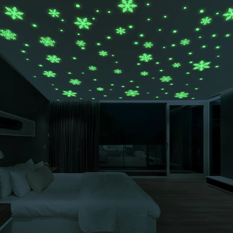Pegatina navide&ntilde;a de copo de nieve luminoso para ventana, pegatinas de pared de Navidad de vidrio, decoraciones para el hogar, regalo de A&ntilde;o Nuevo, 2022-5