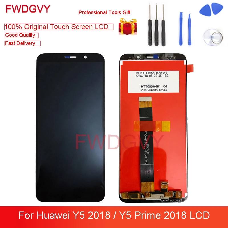 ЖК дисплей 5 45 &quotдля Huawei Y5 2018 с 10 дигитайзером сенсорного экрана в сборе рамкой