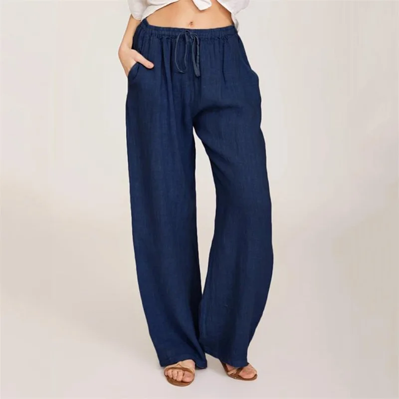 

Solid Pants For Women High Waisted Loose Wide Leg Summer Women's Pant 2021 Casual Homewear Trousers For Female
