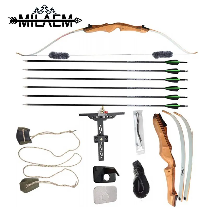 

68 Inch 16-38lbs Archery Recurve Bow Set Maple Laminated Wooden American Long Bow Bow and Arrow Shooting Hunting Accessories