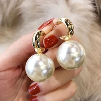 delysia king women trendy pearl personality pendant earrings simplicity ladies elegant temperament party eardrop jewelry gifts
