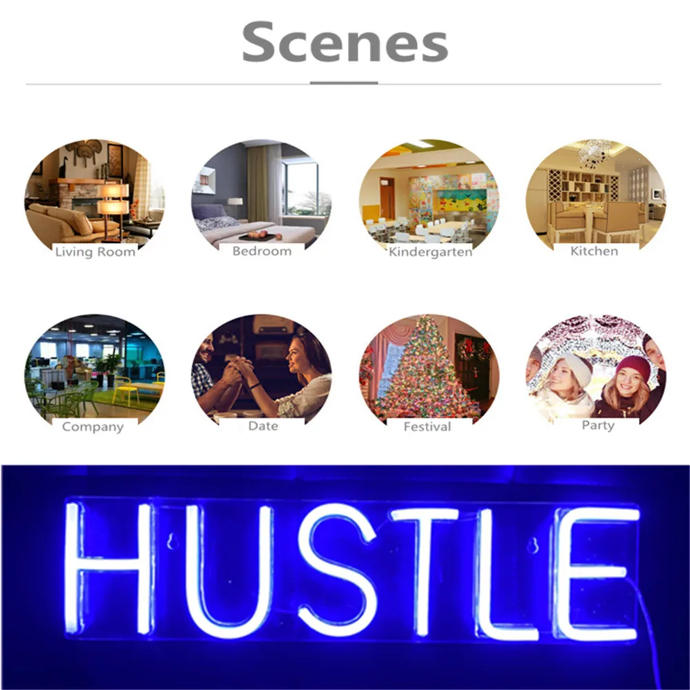 Светодиодный неоновый светильник HUSTLE настенные декоративные подвесные знаки