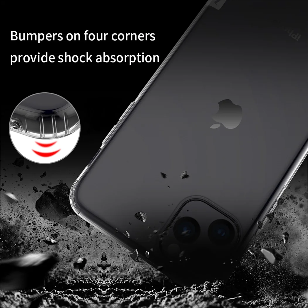 Чехол Nillkin для iPhone 11 Pro Max(5,8/6,1/6,5), Натуральный прозрачный мягкий кремний, TPU задняя крышка для iPhone11 Pro