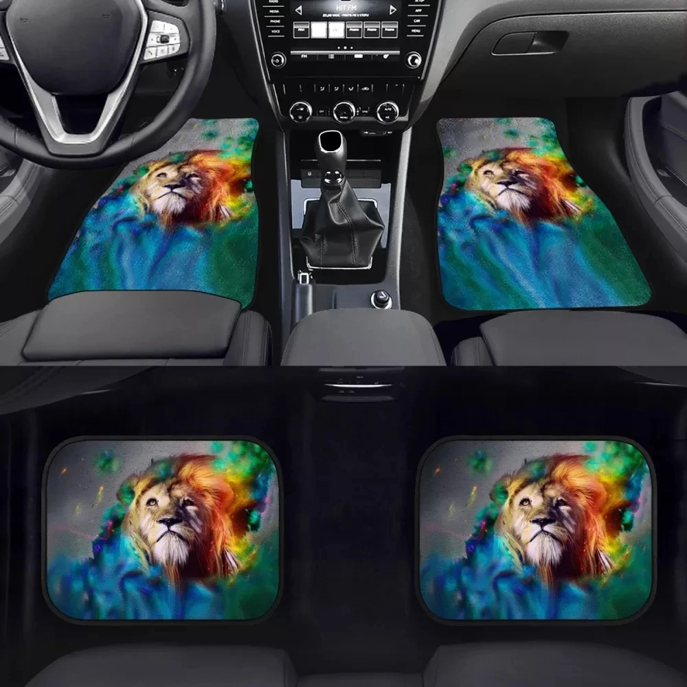 

PinUp Angel Lion Animal Design Car Winter Accessories Car Floor Mat Vehicle Interior Carpets Auto Decorative Protector Hot