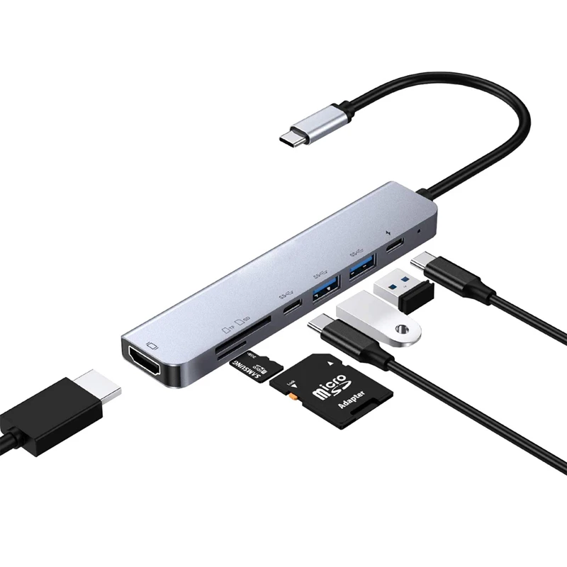 Карта памяти TRUMSOON Type-C к Gigabit RJ45 Lan HDMI-совместимая VGA USB C 3 0 2 хаб SD TF док-станция для