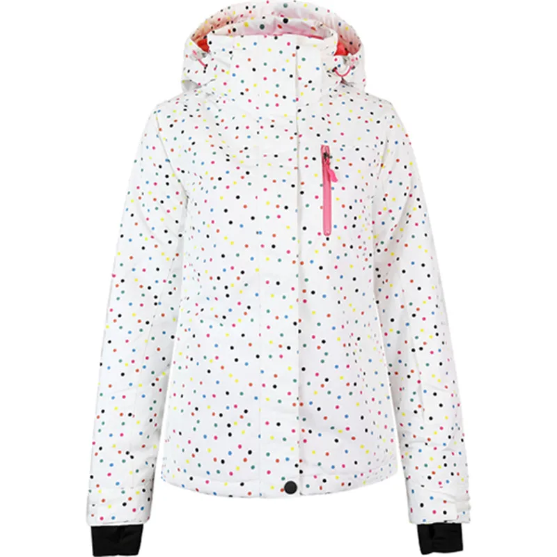 Новый женский лыжный костюм с цветным узором в горошек водонепроницаемая
