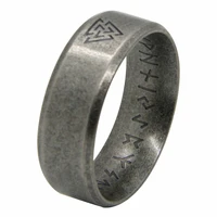 vikings ring for man 316l stainless steel jewelry retro amulet rune triangle ring size 7 13