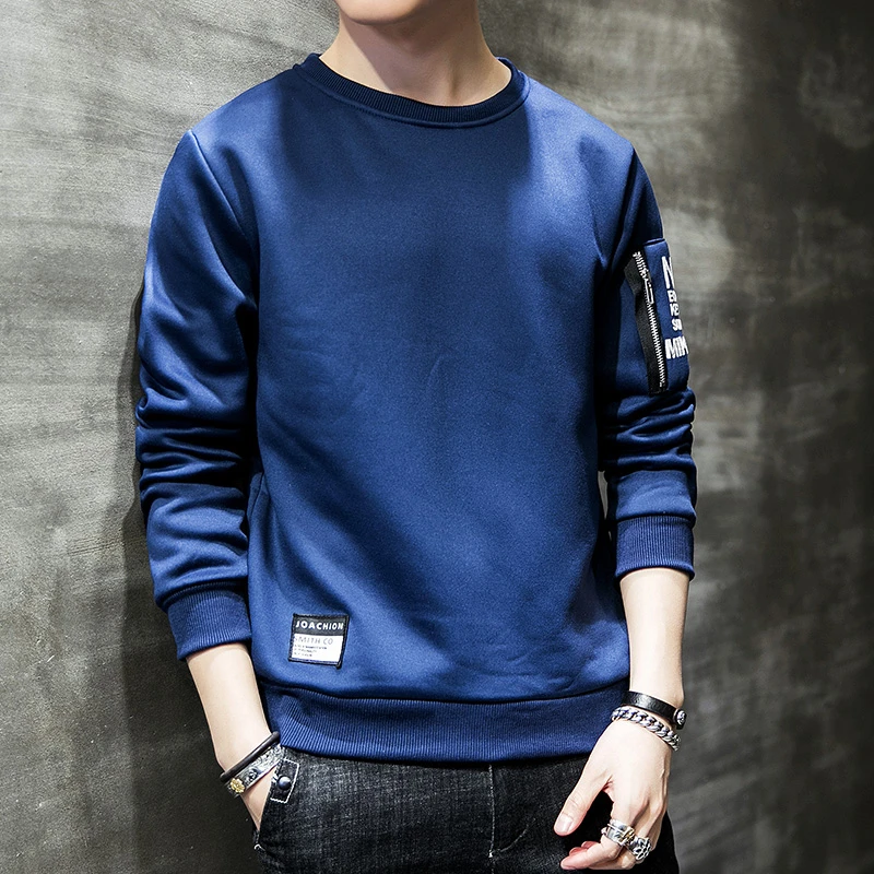 Свитшот мужской без капюшона Повседневный пуловер на молнии свитшот для фитнеса