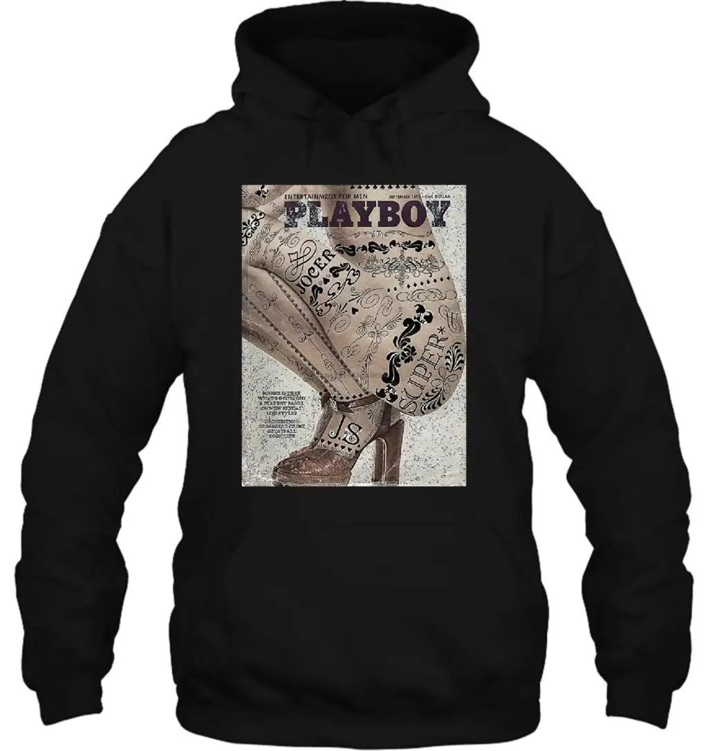 Мужская толстовка с капюшоном забавные черно-белые футболки журнал пикантная