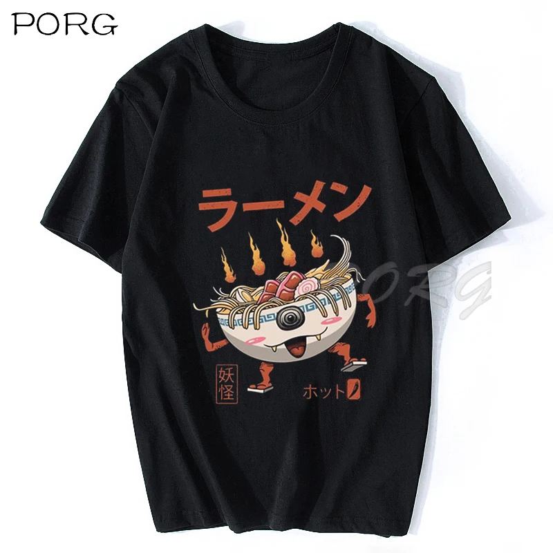 Мужские Забавные футболки YOKAI RA с суши гамбургерами кошками черепашками аниме