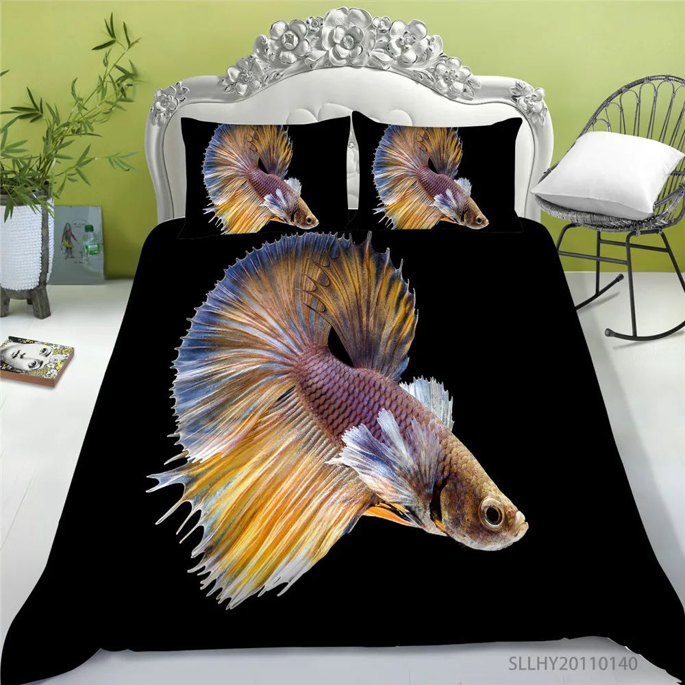 

Luxury Bedding Set Colourful Coral 3D Tropical Fish Duvet Cover Set 2/3 Pcs Home Textile Hot Selling