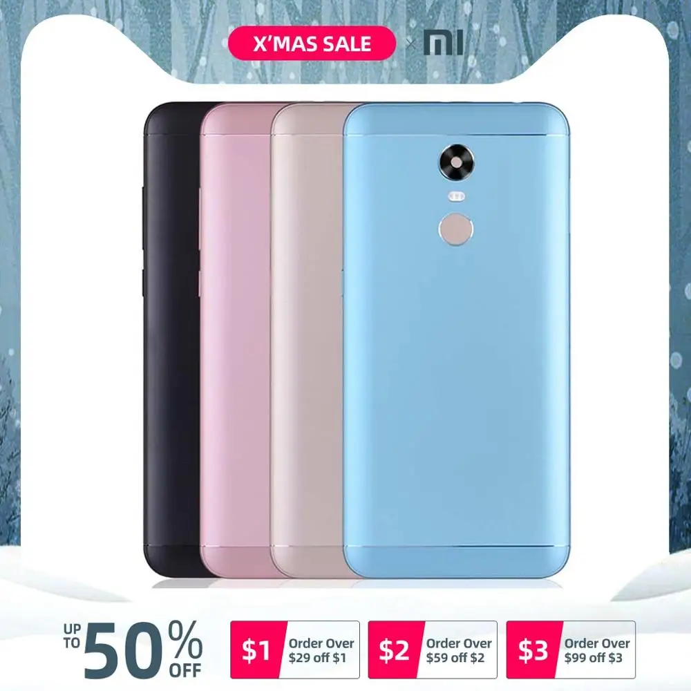 Задняя крышка для Xiaomi Redmi 5 Plus на батарею черный золотой