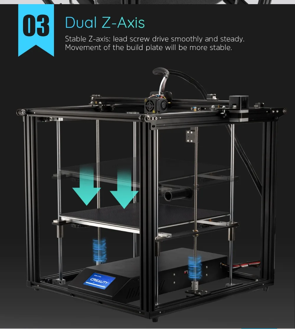 Ender-5 Plus 3D Принтер Высокоточный большой размер 350*350*400 принтер 3D Автоматическое выравнивание, двойная ось Z отключение питания восстановление Creality 3D