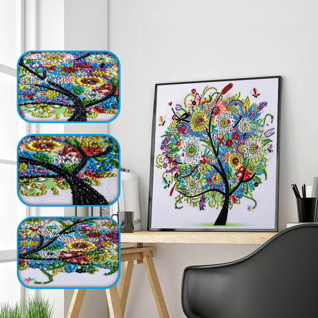 

4pcs Special Shaped 5D Diamond Painting Cross Stitch Mosaic - Beautiful Tree
