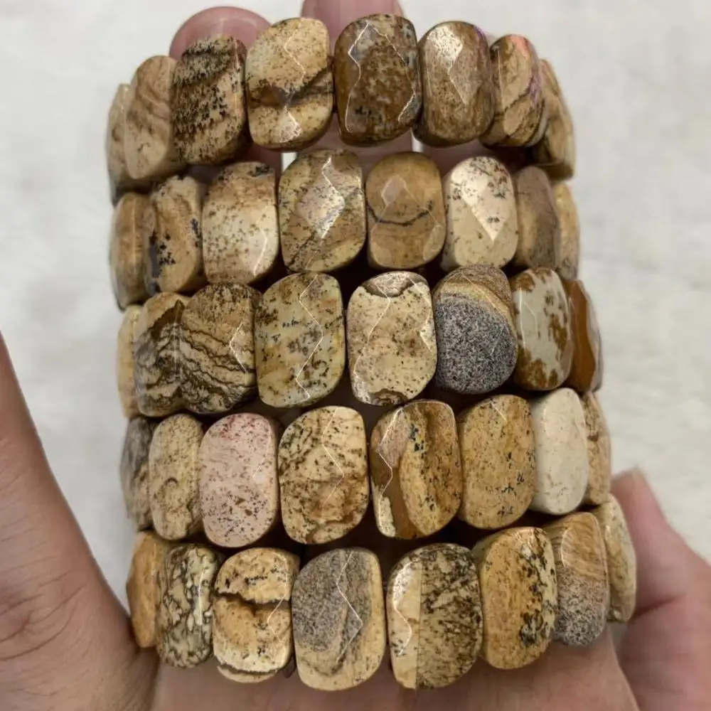 Браслет из натурального камня с бусинами яшмы | Украшения и аксессуары