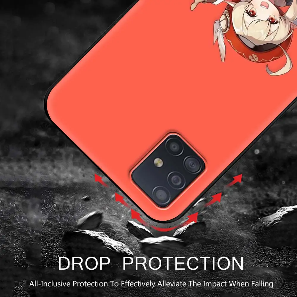 

Cute Genshin Impact Game Phone Case for Samsung Galaxy A51 A71 A50 A21s A31 A10 A20e A41 A70 A30 A11 A40 A20s Soft Black Cover