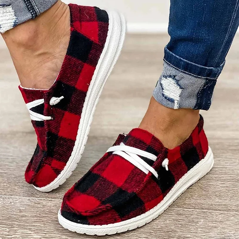 Обувь без шнуровки в клетку Buffalo Повседневная парусиновая обувь на плоской