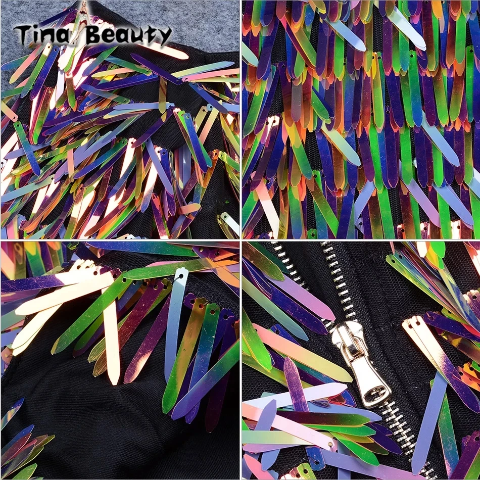 Tina beauty, платье со сверкающими блестками, платье для выпускного вечера, Женская Клубная одежда, Vestdos, летнее вечернее платье с длинным рукавом, облегающее платье для подиума