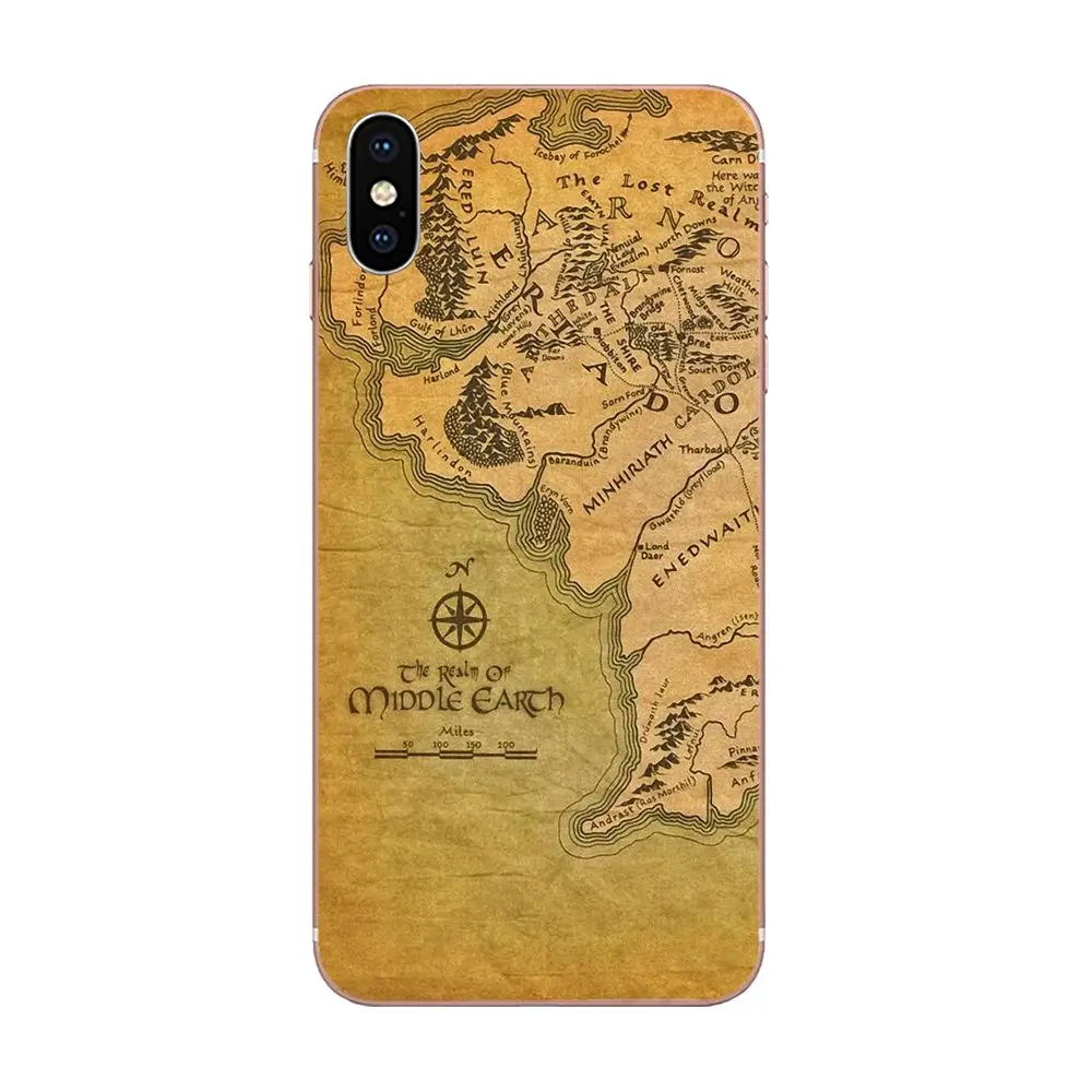 Винтажная карта Hobbit Tolkien Lotr TPU с узором для Huawei Honor Nova Note 5 5I 8A 8X10 Pro 9X Moto G G2 G3 G4 G5 G6 G7 Plus