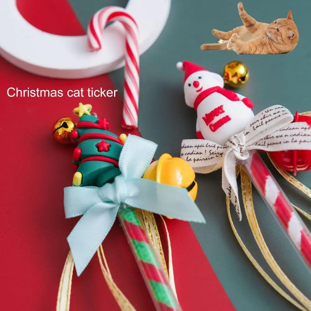 

Кошачья палочка, игрушечная удочка, привлекательная, снимающая скуку, пластиковые рождественские тематические игрушки для домашних животн...