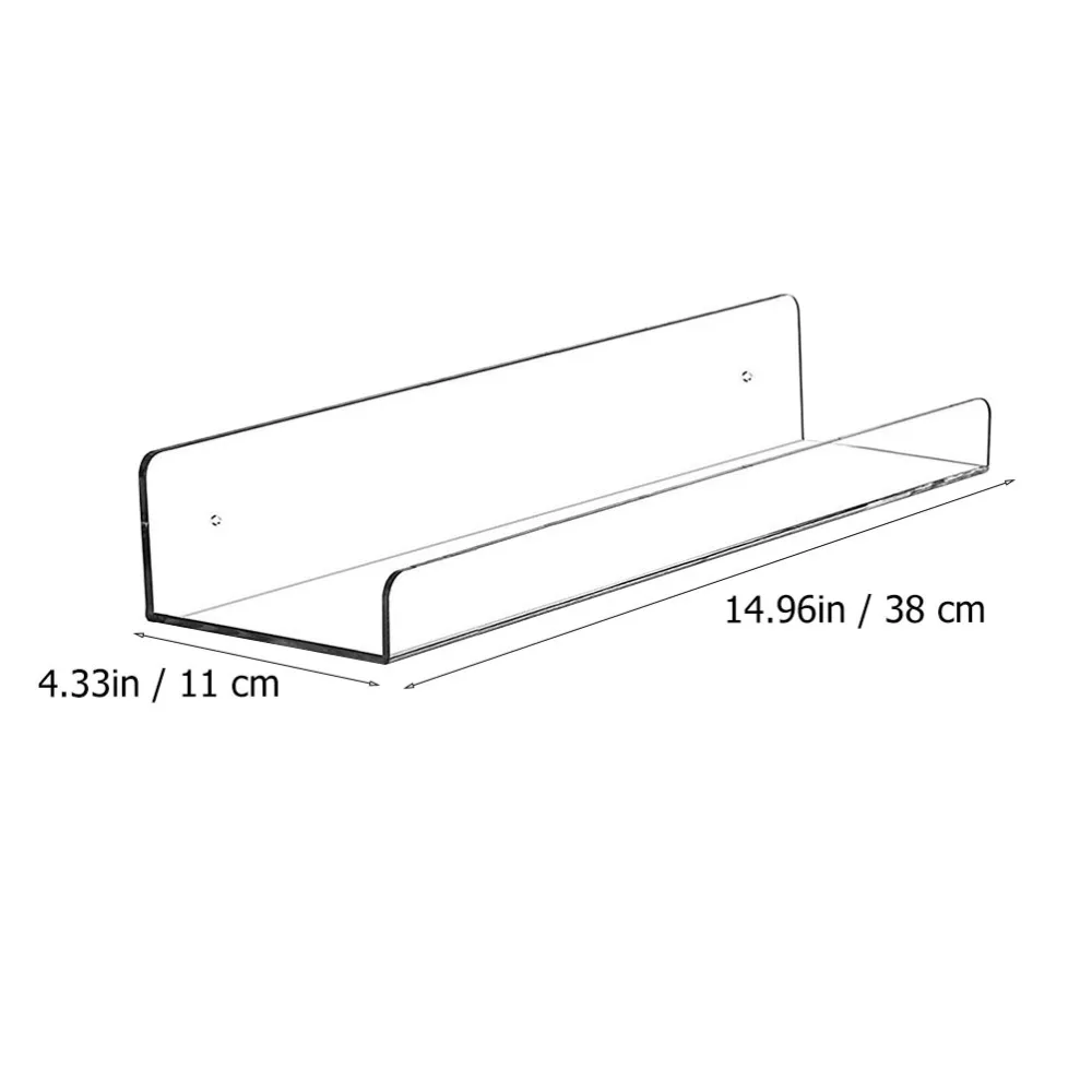 

1pc Acrylic Wall Mounted Storage Rack Transparent Book Photo Display Rack