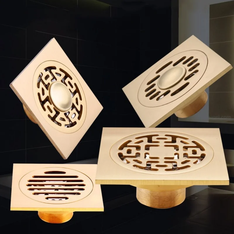 

Двойное использование, античная латунь, цветок, искусство, резные европейские стоки для пола, квадратные напольный сливной фильтр, антикорр...