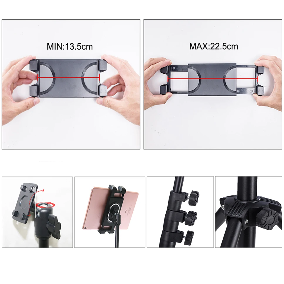 

Tablet Holder Stands Adjustable Stand for Phone and Tablet Tripod Floor Stand for 5-12.9 Inch Tablet Phone for IPAD AIR PRO 12.9