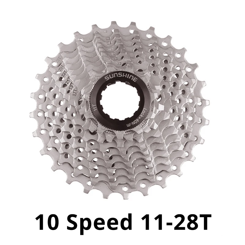 11-28T Silver SUNSHINE MTB дорожный велосипед 10 скоростей велосипеда трещетки маховик 10S 25/28/32/36/40/42/46/50 т в сутки для deore m6000 SRAM деталь для велосипеда - Цвет: 11-28T Silver