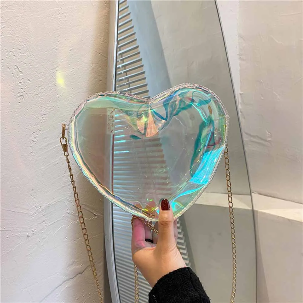 

Женская сумка через плечо, из ПВХ, с лазерной молнией