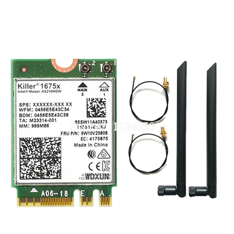 Ноутбук Killer 1675x AC двухдиапазонный 2 4 Гбит/с Wi-Fi 6E AX210 карта AX210NGW 802.11AX Bluetooth 5 для Windows