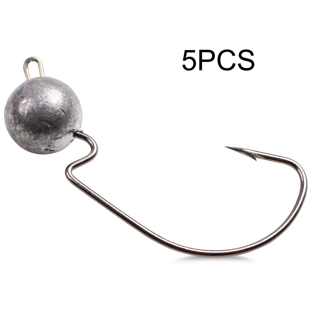 

5pcs Fishing Weights Offset Jig Heads Hooks 3.5g / 5g / 7g / 10g Weedless For Soft Lures Fishing Equipment Terminal Tackle Tools