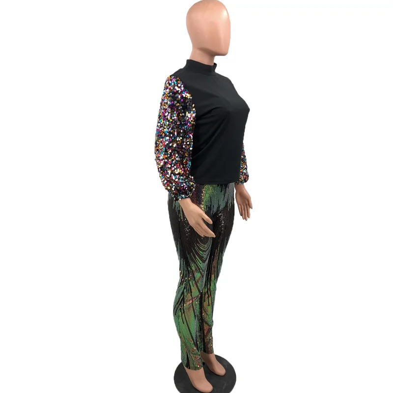 Casual Womne Crop Tops Beads Bubble Long Sleeve High Stretch Knit Turtleneck Sweater Women Autumn And Winter Clothing | Женская одежда