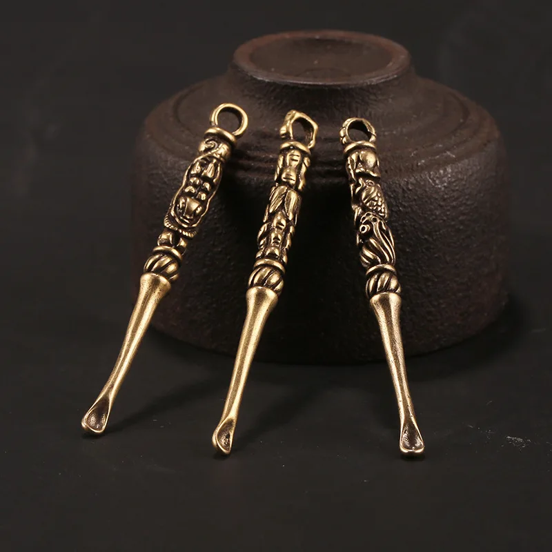 Креативный дизайн 6 стилей медные многофункциональные ушные ложки брелоки