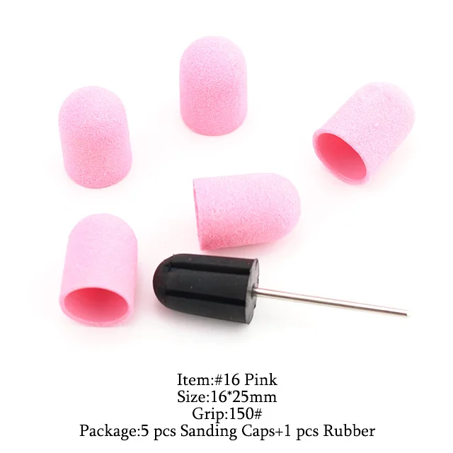 Pink-5 5 шт./компл. шлифовальные круги Plactis Шлифовальная Пилка Для Ногтей полосы электрической пилочки для педикюра, фрезер для маникюра, машинка аксессуары для ухода за ногтями - Цвет: Pink-5