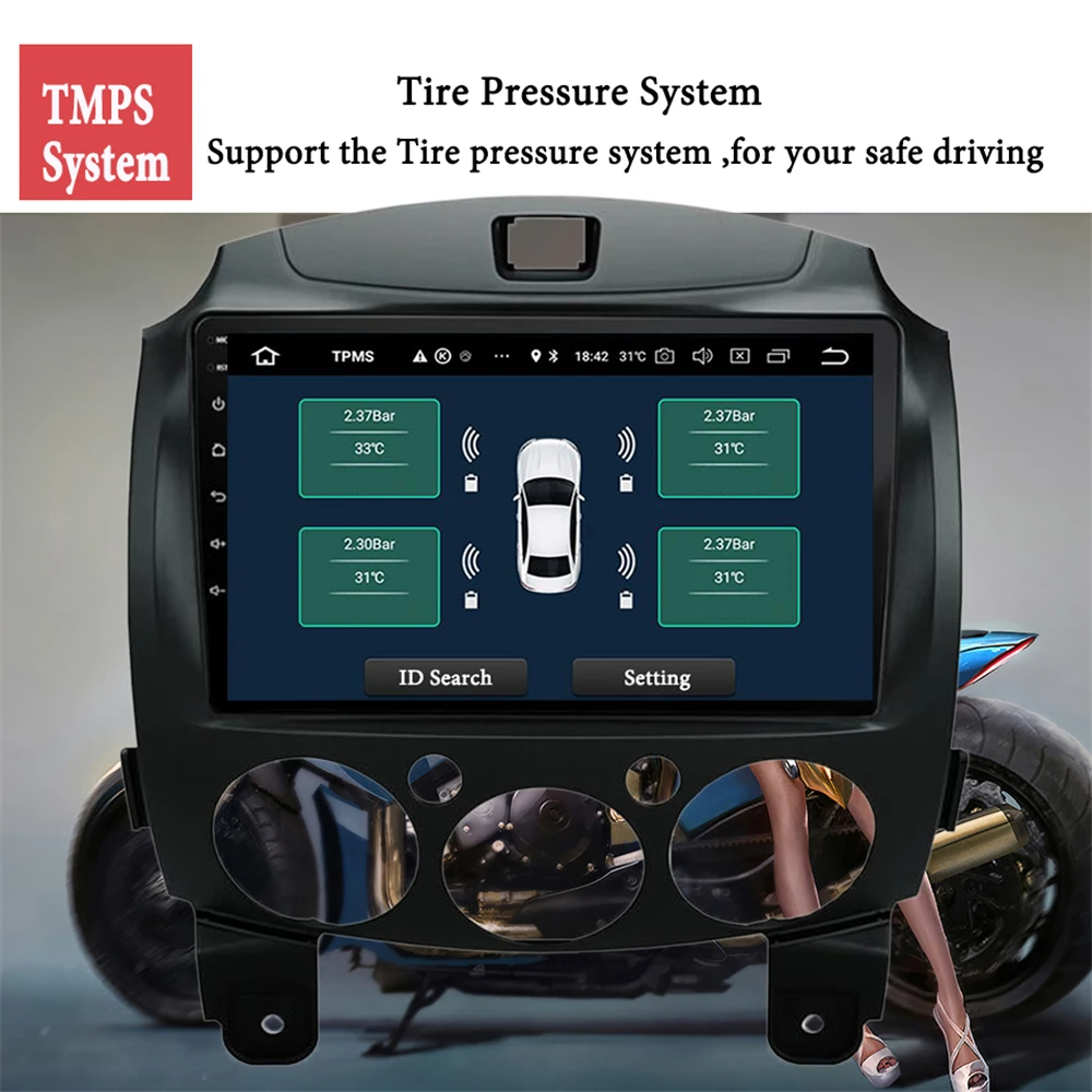 9-дюймовый Android 13.0 2 Din DVD автомобильный мультимедийный видеоплеер MP5 для Mazda 2007-2014