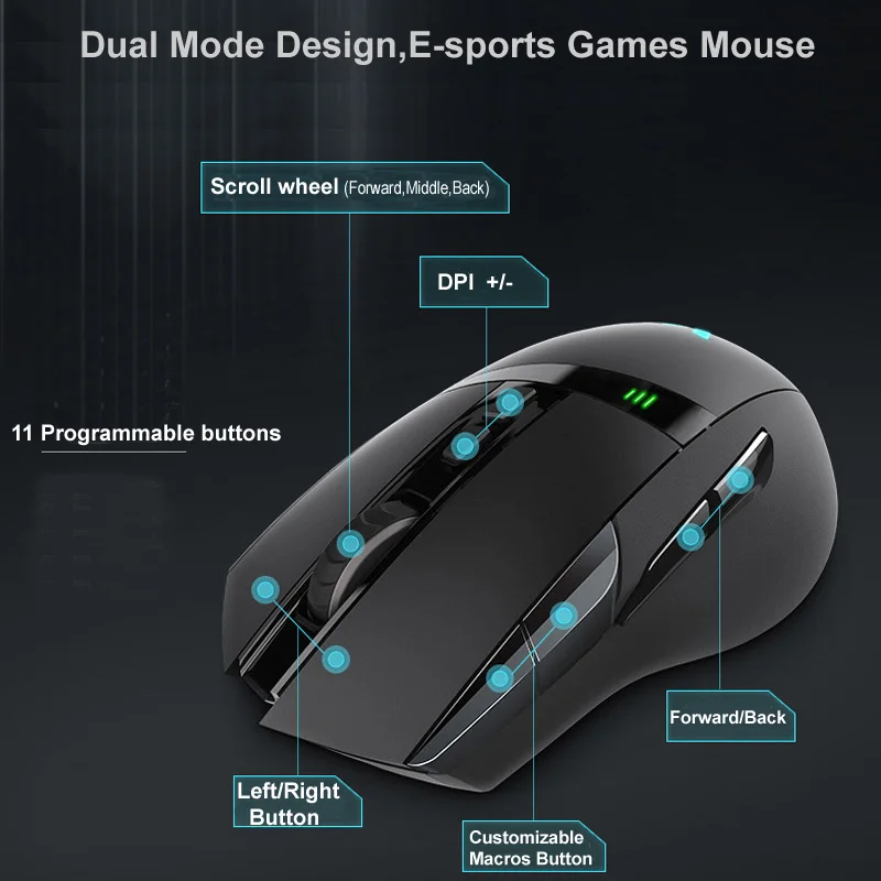 Rapoo E sports игровая мышь светодиодный волшебный свет 11 программируемых клавиш