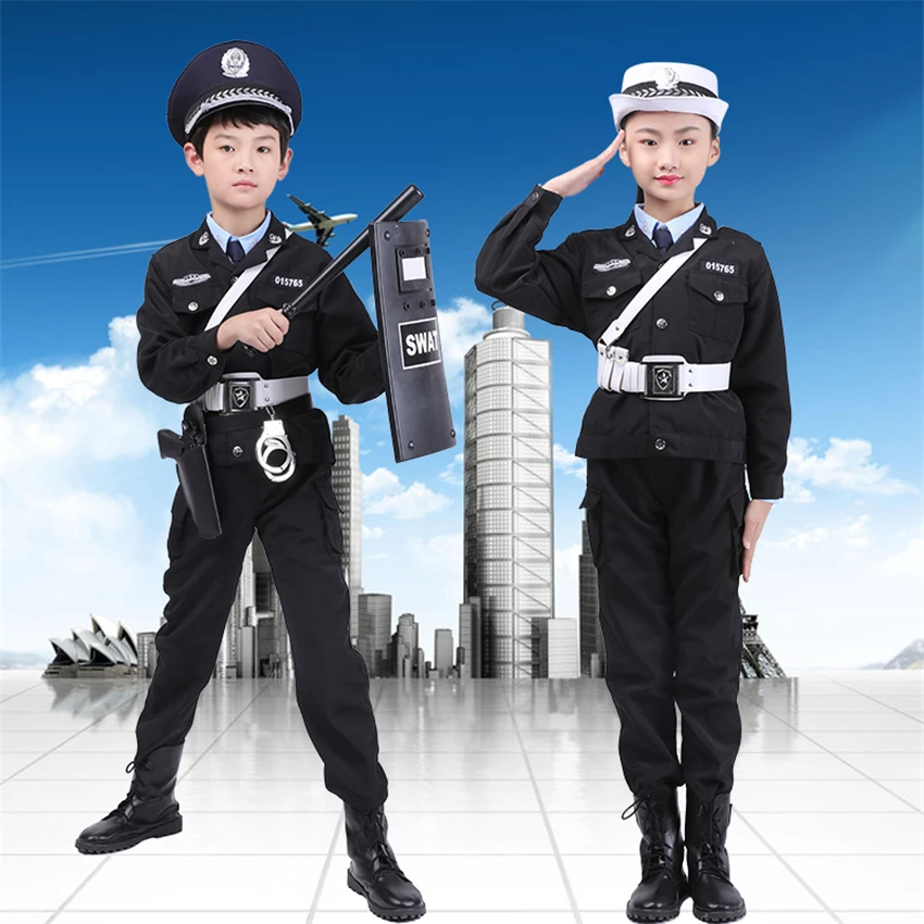 Костюм офицера полиции дорожного движения для мальчиков и девочек косплей