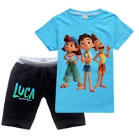 summer boys luca clothing sets baby kids clothes suit girls shortsleeved t shirtshorts 2 piece set children roupas infantil