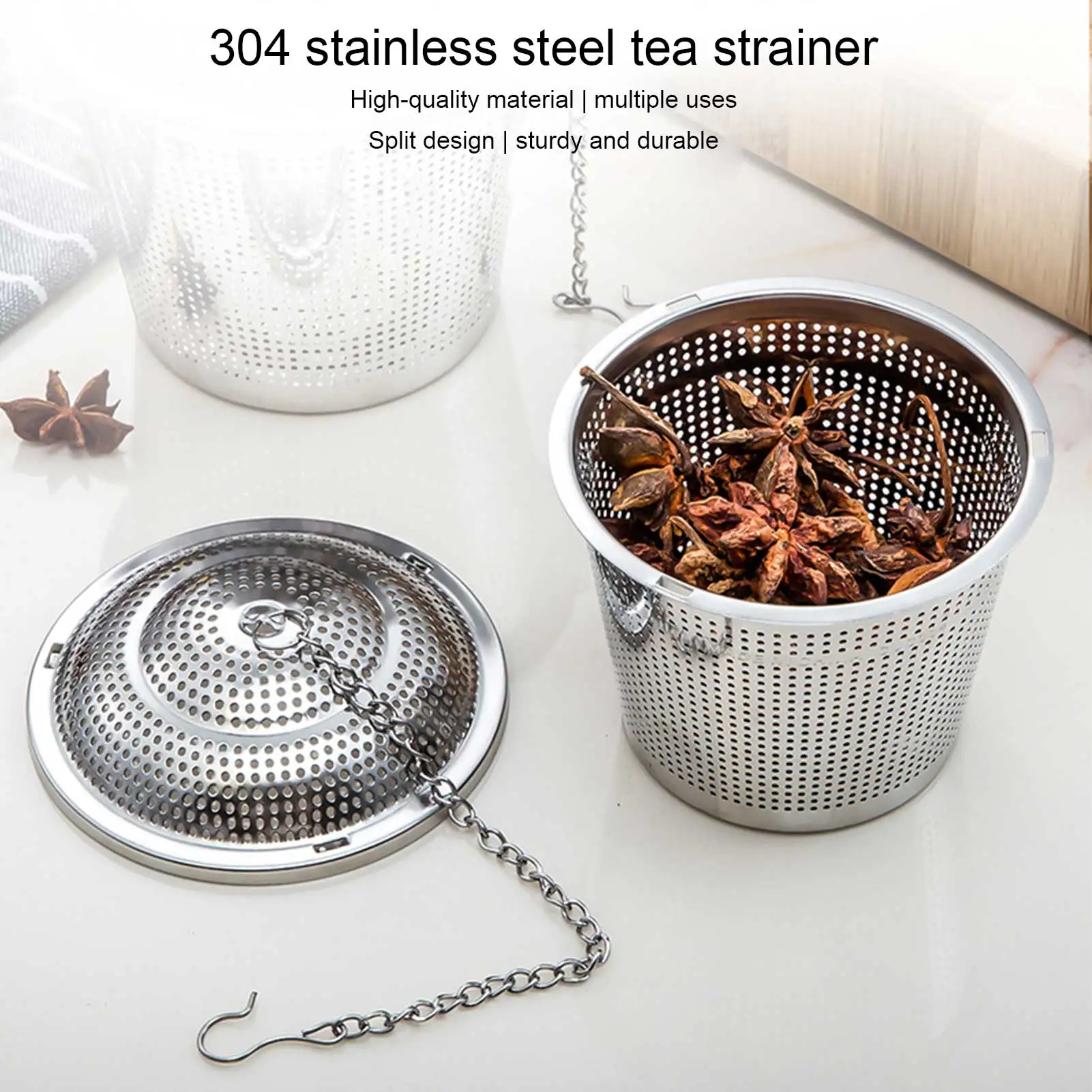 

Tea leaves Filter barrel Stainless Steel Strainer Seasoning barrel kitchen tea leaves bag brine brine soup stew spice filter