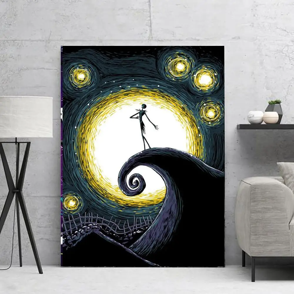 Мультфильм Кошмар перед Рождеством постеры и принты поп арт декор комнаты холст