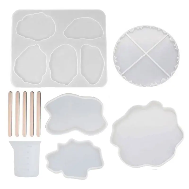 

1 Set Crystal Epoxy Resin Mold Coaster Casting Silicone Mould DIY Crafts Jewelry Making Tool