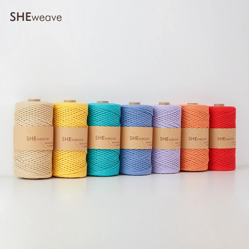 Веревка для макраме 3 мм из натурального хлопка шнур × 100 м веревка настенная