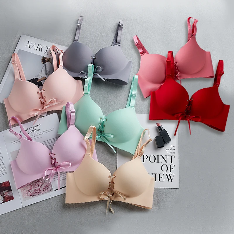 

Women Bras Sexy Lingerie Seamless Bra Push Up Brassiere Girls Underwear Ultrathin Cup Wireless Bralette Intimates 7 Colors #F