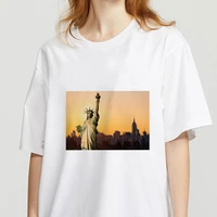 women statue of liberty aesthetic white t shirt 90s cute art tee hipster grunge top 90s t shirts harajuku short sleeve tshirt