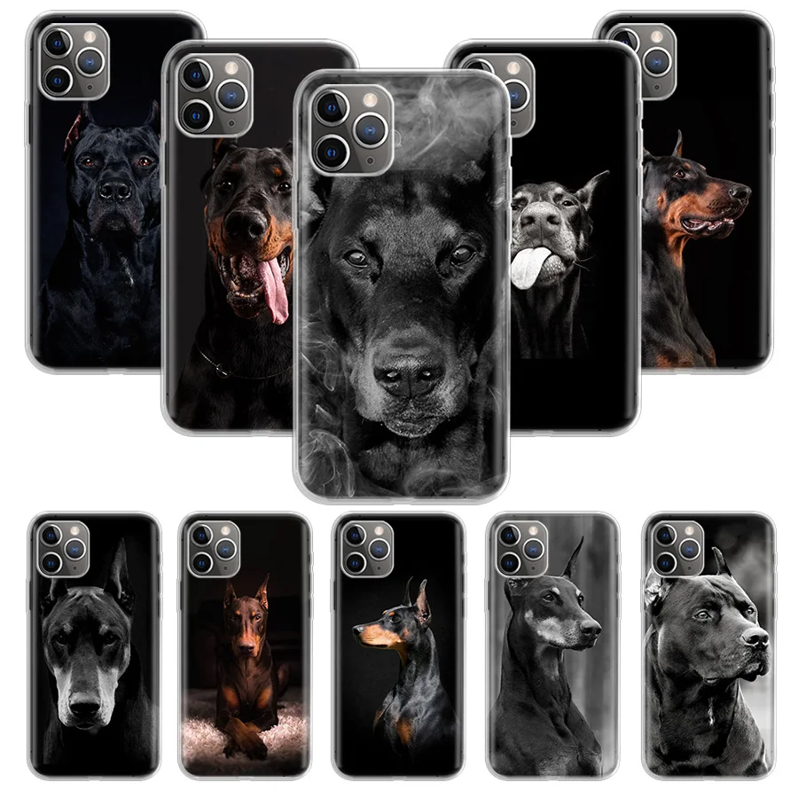 

Doberman dog Smartphone Case Carcasa For iPhone 13 Mini 11 12 Pro Max XR X XS Max 7 8 6 6S Plus Soft Cover Coque