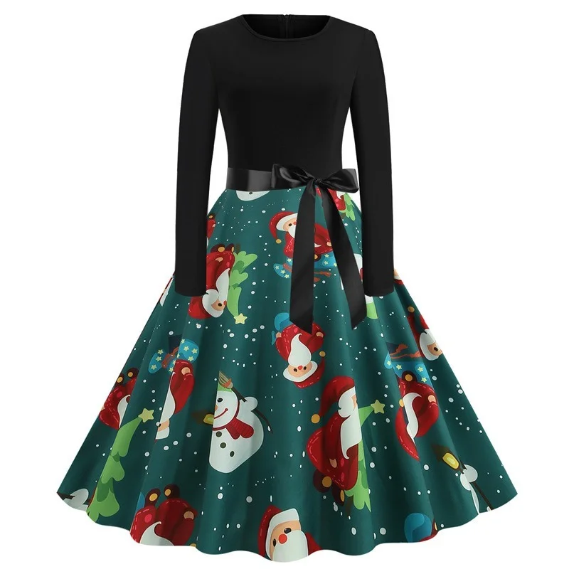 

Женское платье с длинным рукавом junxi WAN, черное повседневное облегающее платье с круглым вырезом, с длинными рукавами, с длинным подолом с ро...