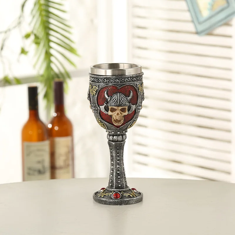 

DIY Resin Stainless Steel Skull Goblet Retro Claw Wine Glass Gothic Cocktail Glasses Wolf Whiskey Cup Party Bar Drinkware