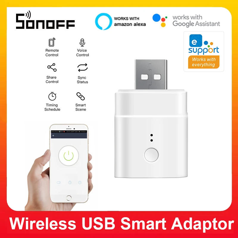 SONOFF Micro 5V умный дом беспроводной Wifi мини USB адаптер переключатель EWeLink приложение