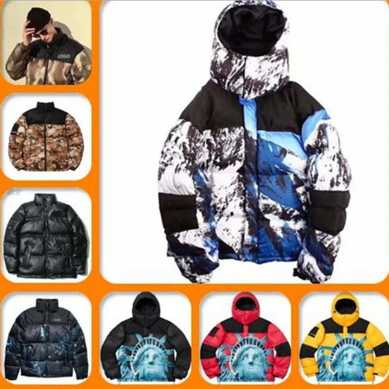 

Новый стиль, зимняя толстая пуховая куртка унисекс, брендовые парки для лица, разные цвета, парные хлопковые пальто, повседневные теплые пух...